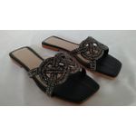 Rasteira Preta Strass