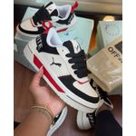 Tenis PM Branco com Detalhe Preto e Vermelho