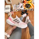 Tenis Ad Branco com Detalhe Rosa e Cinza
