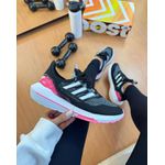 Tenis Ad Preto com Detalhe Branco e Rosa