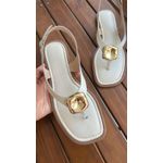 Rasteira Gelo Detalhe Dourado