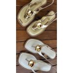 Rasteira Ouro Detalhe Dourado