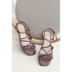 Sandália Rasteira Marrom Chocolate Tiras Cruzadas Minimalista