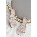 Sandália Rasteira OFF WHITE Tiras Cruzadas Minimalista