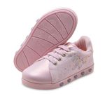 Tênis de Led Infantil Sneaker Luz com Glitter Fino e Borboleta Strass Pampili 165165 Rosa 1353