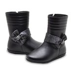 Bota Infantil Feminina Cano Alto Jujuba Pampili com Laço 367125 Preto 954