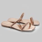 Rasteira Rasterinha Bico Quadrado Jac Com Tiras De Strass Brilho 2567