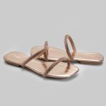 Rasteira Rasterinha Bico Quadrado Jac Com Tiras De Strass Brilho 2567