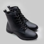 Bota Feminina Veneza01 Confortável E Leve Com Zíper Cano Baixo Preto 2641