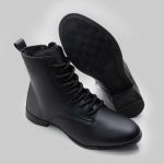 Bota Feminina Veneza01 Confortável E Leve Com Zíper Cano Baixo Preto 2641