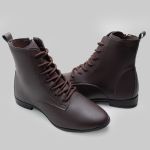 Bota Feminina Veneza01 Confortável E Leve Com Zíper Cano Baixo Café 2642