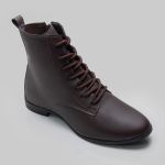 Bota Feminina Veneza01 Confortável E Leve Com Zíper Cano Baixo Café 2642