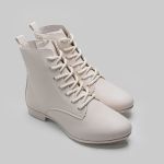 Bota Feminina Veneza01 Confortável E Leve Com Zíper Cano Baixo Off White 2643