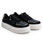Tênis Casual Feminino Tb02 Confortável Preto e Dourado 2695