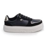 Tênis Casual Feminino Tb02 Confortável Preto e Dourado 2695