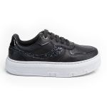 Tênis Casual Feminino Tb01 Confortavel E Com Brilho Preto 2757