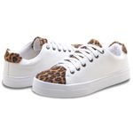 Kit 3 Pares Tênis Casual Branco e Preto e Animal Print Menina Brasil