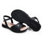 Sandália Feminina Confortavel Flat Modare 7174113 Preta 2707