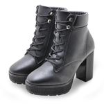 Bota Coturno Feminina Vizzano 3474206 Preta 1377