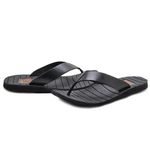 Chinelo Masculino em Couro Zarato l411 Preto 1647