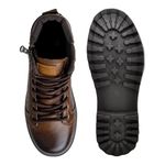 Bota Coturno Casual Masculino Couro Legítimo Laroche Vacanza Zíper Cadarço Chocolate 339