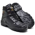 BOTA ADVENTURE COURO LEGÍTIMO LÁTEGO TREKKING STOP BOOTS - R34 - PRETO - 1085