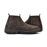 BOTINA LINHA PROFISSIONAL COURO LEGÍTIMO NOBUCK NEW STOP BOOTS- R37 - CAFÉ 788