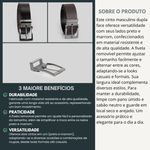 Kit com 10 Cintos Masculinos Dupla Face 35mm com Fivela Removível e Ajuste Único 3009