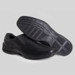 Sapato Ortopédico Social Couro Masculino Preto Confortável Leve 451