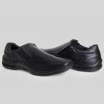 Sapato Ortopédico Social Couro Masculino Preto Confortável Leve 451