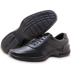 Combo 2 Pares Sapato Couro conforto Z03 Preto e Preto 2370