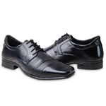 Sapato Masculino 150 em Couro Preto com Solado Costurado 2432
