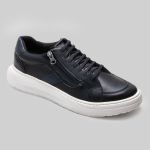 Sapatênis Tênis Masculino Casual Em Couro Legitimo Sola Leve 2928