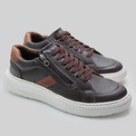 Sapatênis Tênis Masculino Casual Em Couro Legitimo Sola Leve 2930