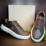 Sapatênis Tênis Masculino Casual Em Couro Legitimo Sola Leve 2930