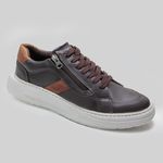 Sapatênis Tênis Masculino Casual Em Couro Legitimo Sola Leve 2930