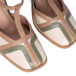 Sapato Boneca - BOSSA - Off White, Sálvia E Bali - 400.59