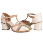 Sapato Boneca - BOSSA - Off White, Sálvia E Bali - 400.59