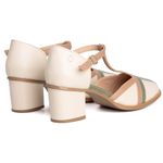 Sapato Boneca - BOSSA - Off White, Sálvia E Bali - 400.59