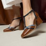 Sapato Boneca - Chocolate, Azul Hortência e Azul Marinho - VIVER