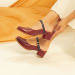 Mule RetrÔ - Chilli e Azul Marinho - SERENA