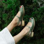 Sandália Rasteira - Sálvia - VERSO