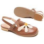 Sapatilha RetrÔ - Chocolate, Off White e Mostarda - JARDIM