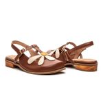 Sapatilha RetrÔ - Chocolate, Off White e Mostarda - JARDIM