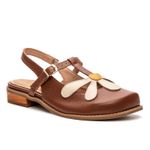 Sapatilha RetrÔ - Chocolate, Off White e Mostarda - JARDIM