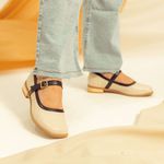 Sapatilha RetrÔ - Off White e Preto - TRANQUILIZAR