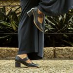 Sapato Boneca - Azul Marinho e Chilli - VINTAGE