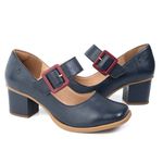 Sapato Boneca - Azul Marinho e Chilli - VINTAGE