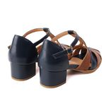 Sapato Boneca - Azul Marinho e Chocolate - BROMÉLIA