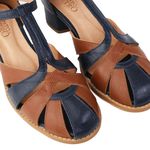 Sapato Boneca - Azul Marinho e Chocolate - BROMÉLIA